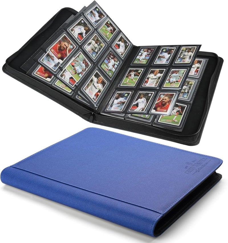 CARDBINDER Toploader Binder,Toploader Hard Cases, 9-Pocket Pages Sleeves Hold up 288 Cards.Toploader Card Binder with Sleeves for “3×4” rigid，Card Holder(blue) - Image 1